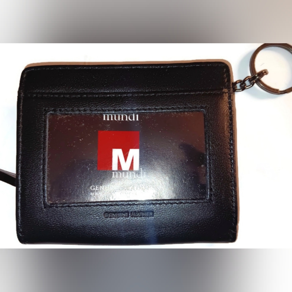 Mundi-Zip Leather Coin, Card & Keyring Wallet, Black
